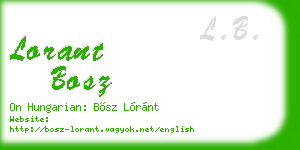 lorant bosz business card